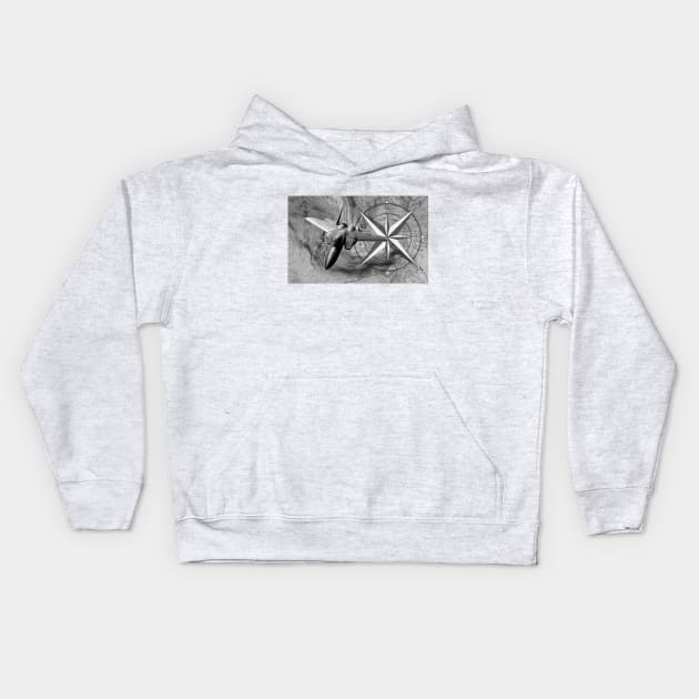 Fighter jet with navigation vectors Kids Hoodie by etihi111@gmail.com